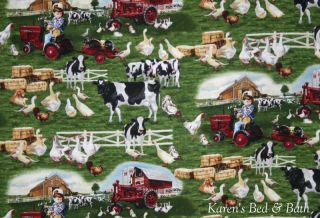  Tractor Barn Cow Ducks Chicken Dog Scenic Curtain Valance