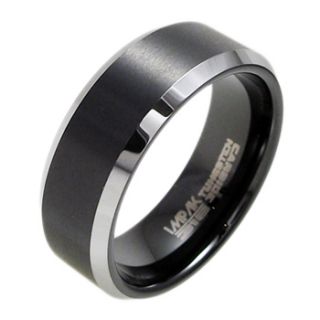  Beveled Black Stripe Comfort Fit Wedding Band Ring Sz 9 13