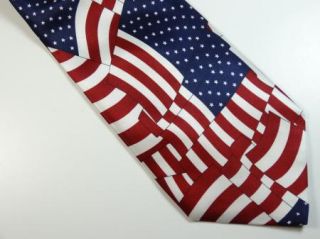  US USA American Flag Patriotic Silk Neck Tie Mens Necktie