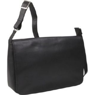 Handbags Derek Alexander Leather Full Flap East West Handbag Black