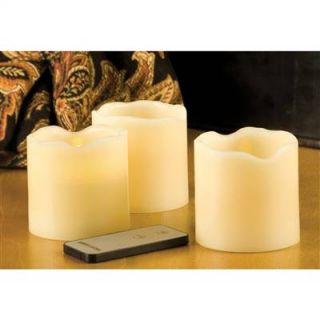 Everlasting Glow Flameless Remote Control Pillar Candles NEW