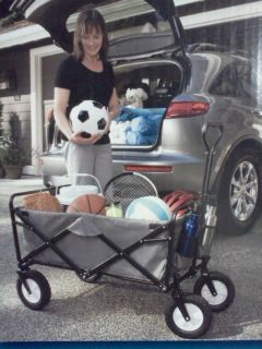 NEW COLLAPSIBLE FOLDING WAGON UTILITY CART WITH COVER 100lb CAPACITY
