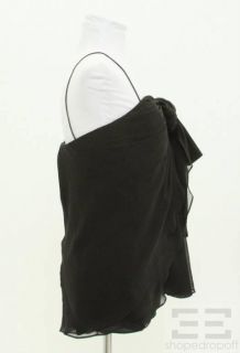 Foley & Corinna Black Silk Tie Front Sleeveless Top Size Small