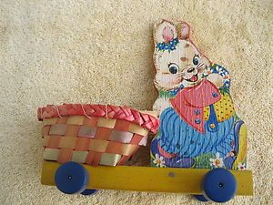 Vintage Fisher Price Rabbit Pull Toy 301