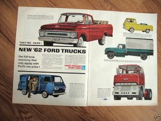 1962 Ford Truck Ad Pickup Van Econoline Big Six Diesel