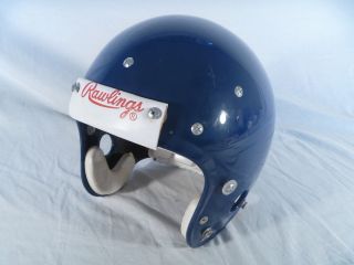Vintage Rawlings RTS Football Helmet w Noodle Padding Plain Blue 7 1 8