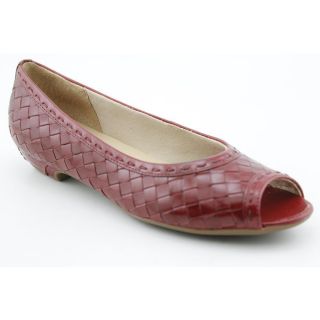 Trotters Felice Womens Size 10 5 Red Narrow Peep Toe Leather Loafers