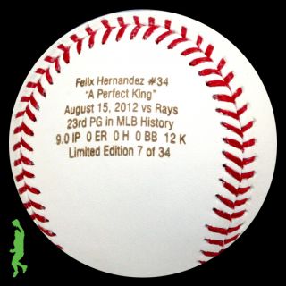Felix Hernandez Signed Auto Perfect Game PG Baseball Ball Mariners