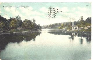 1909 Forest Park Lake Moberly Missouri Postcard