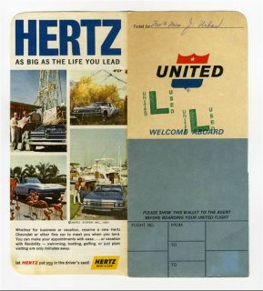 United Airlines Ticket Jacket Tickets 1966 Lax Las