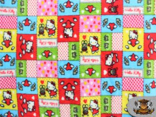 Fleece Printed Hello Kitty Color Patch Fabric 58 Wide Sold by The