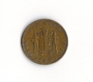 WORLD FOREIGN COINS * BRITISH JAMAICA * HALF PENNY 1966 * ELIZABETH II