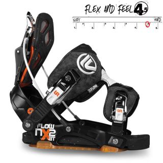 New 2013 Flow Brand Mens NX2 at Snowboard Bindings Black Orange Size