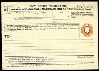 KEVII TP59C 10D Foreign and Colonial Telegram Form