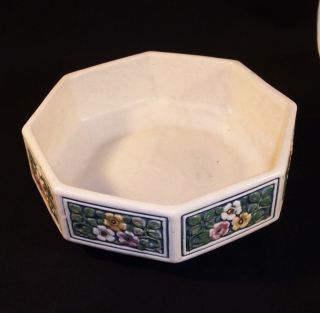 Vintage Weller Art Pottery  Florala  Octagon Low Bowl Planter