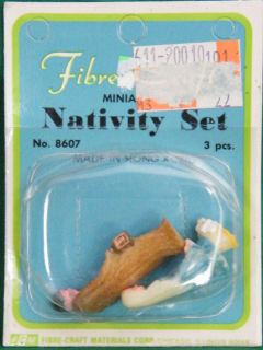 Fibre Craft Materials 3 PC Nativity Set Miniatures Figures Christmas