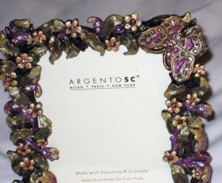 Argento SC Swarovski Crystal Picture Frame 3x5 D New