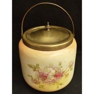 Antique S Fielding CROWN ROYAL DEVON Porcelain Lg Biscuit Jar