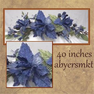 40 Sheer Lily Swag , BLUE Silk Flowers Artificial Lilies Arrangement