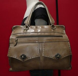 Vintage 60s Large Jean Fogel Leather Satchel Purse Deco Bag Mod Case
