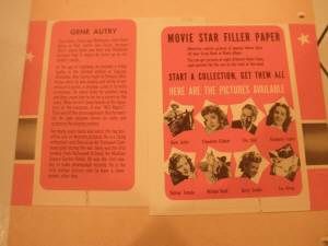 Gene Autry 1940s Movie Star Notebook Filler Paper