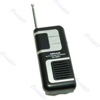  belt clip auto scan fm radio receiver with flashlight earphone
