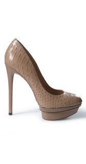 Brian Atwood Fontanne Snake Embossed Exotic Leather Platform Pumps 8 5