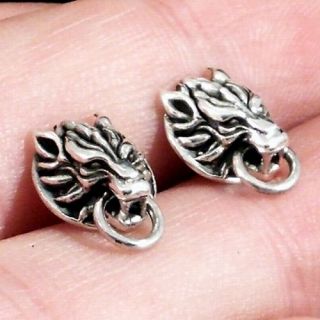 FINAL FANTASY VII 7 CLOUDY WOLF POST EARRINGS STERLING SILVER  1 PAIR