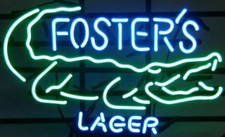 FOSTERS LAGER CROCODILE BEER BAR PUB NEON LIGHT SIGN me126