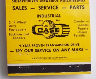 1964 Matchbook Case Equipment Crawler Fogelsville PA MB