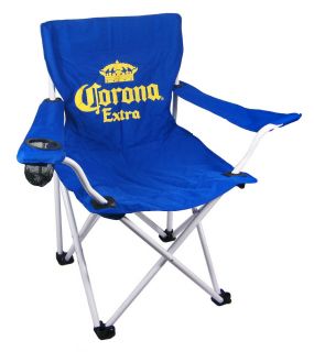 blue yellow corona extra folding camp chair beach