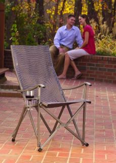 Patio Sling Chair Supports 225 lbs Folds Like A Quad Chair New