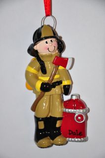 Firefighter, Fireman, Ornament, Free Personalized, Christmas, NEW