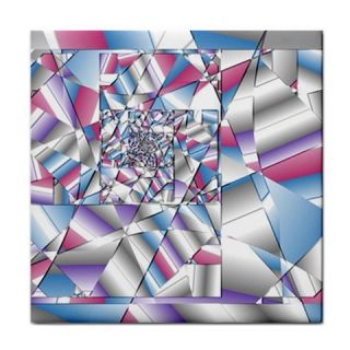 Picasso Speaks Stained Glass Fractal Ceramic Tile
