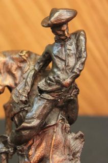 Outlaw by Frederic Remington Handcast Bronze Statue Marble Base