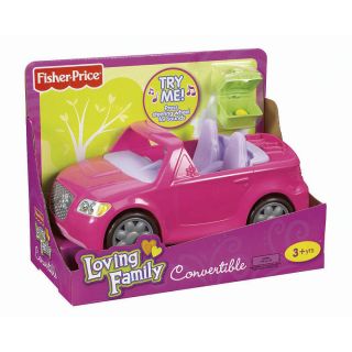 FISHER PRICE LOVING FAMILY 2012 PINK CONVERTIBLE MUSICAL CAR NEW