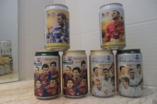 BEER CAN LOT premier league football MANCHESTER UNITED FC BARCELONA