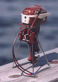 Display Stand 1950s Johnson K O Toy Outboard Motors Holiday Bronze