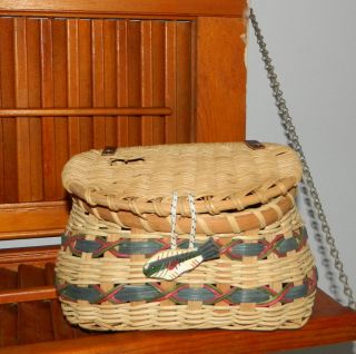 Fun Decorative Fishing Creel Basket Cabin Decor