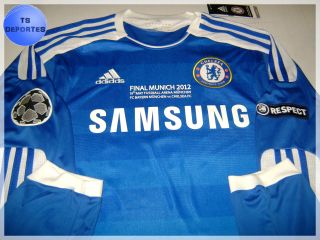 Chelsea Lampard Long Sleeve Soccer Jersey Champions 2012 Match Day vs