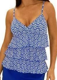 Fit 4 U Hips Fusion Triple Tier Ruffle Skirtini Top Only A222436