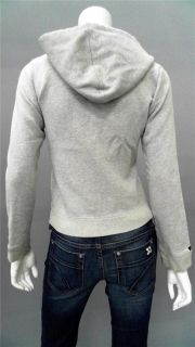 Abercrombie & Fitch Junior Cotton Zip Up Hoodie SZ S Gray Solid AUTH