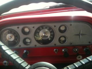 1957 Ford 7 Gauge Instrument Cluster Big Job F800 Tach Great Condition