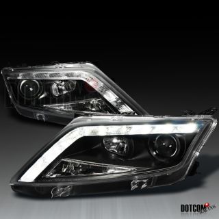 10 12 Ford Fusion LED DRL Strip Projector Head Lights 2pcs Black Head