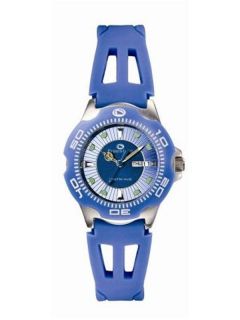 Genuine Freestyle Blue Polyurethane Watchband. Silver Tone Buckle