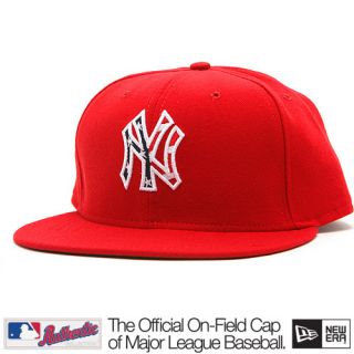 New Era NY Yankees Stars Red Flag Fitted Cap Hat Sz 8