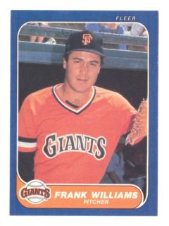 frank williams 1986 fleer 554 1 total card in very good condition