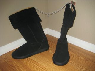 NWT ROUTE 66 WOMENS SIZE 8 5 FRANKEE SHEARLING SUEDE BLACK BOOTS