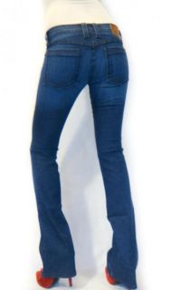 Frankie B Low Rise Stretchy Jeans Studio Slim Boot Cut Gun Powder Blue