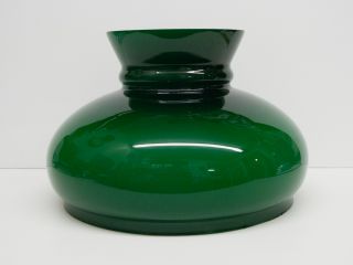 10 CASED GREEN GLASS STUDENT SHADE FOR OIL LAMP TABLE GLOBE RAYO STYLE